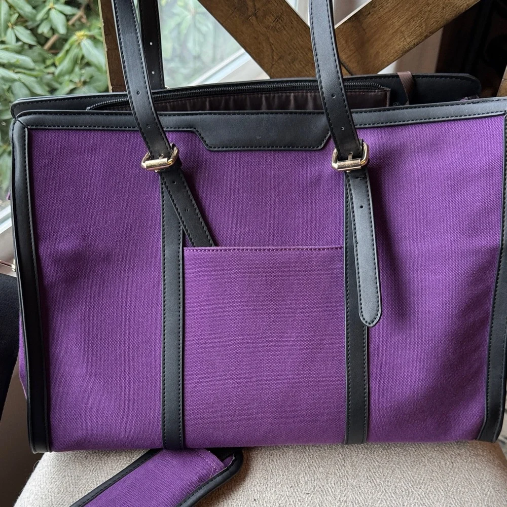 Purple and Black Laptop Bag